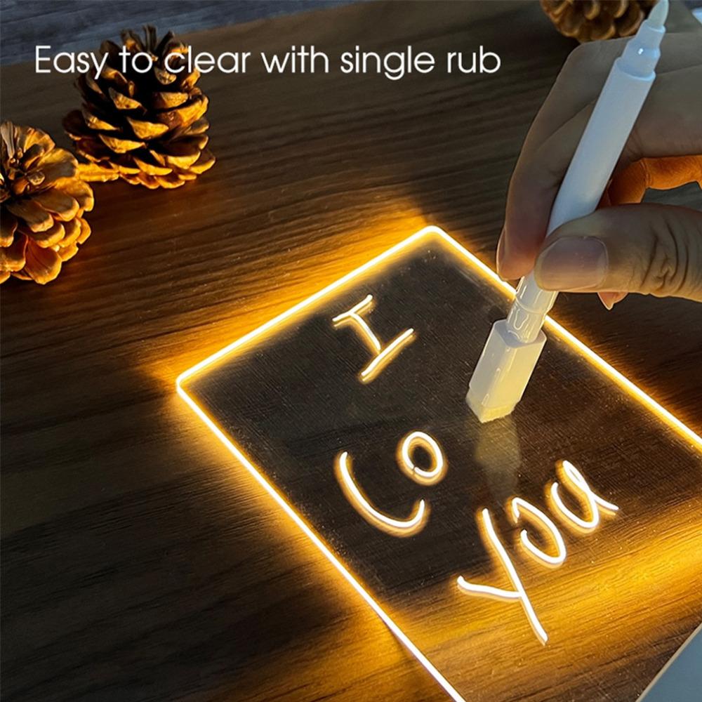 Creative LED Night Light Note Board USB Message Board Holiday Light With Pen Gift For Children Girlfriend Decoration Night Lamp
