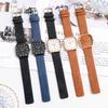 Square Quartz Watch Simple Elegant Adjustable Men Lady Minimalistic Design Anti-rust Faux Leather Quartz Watch