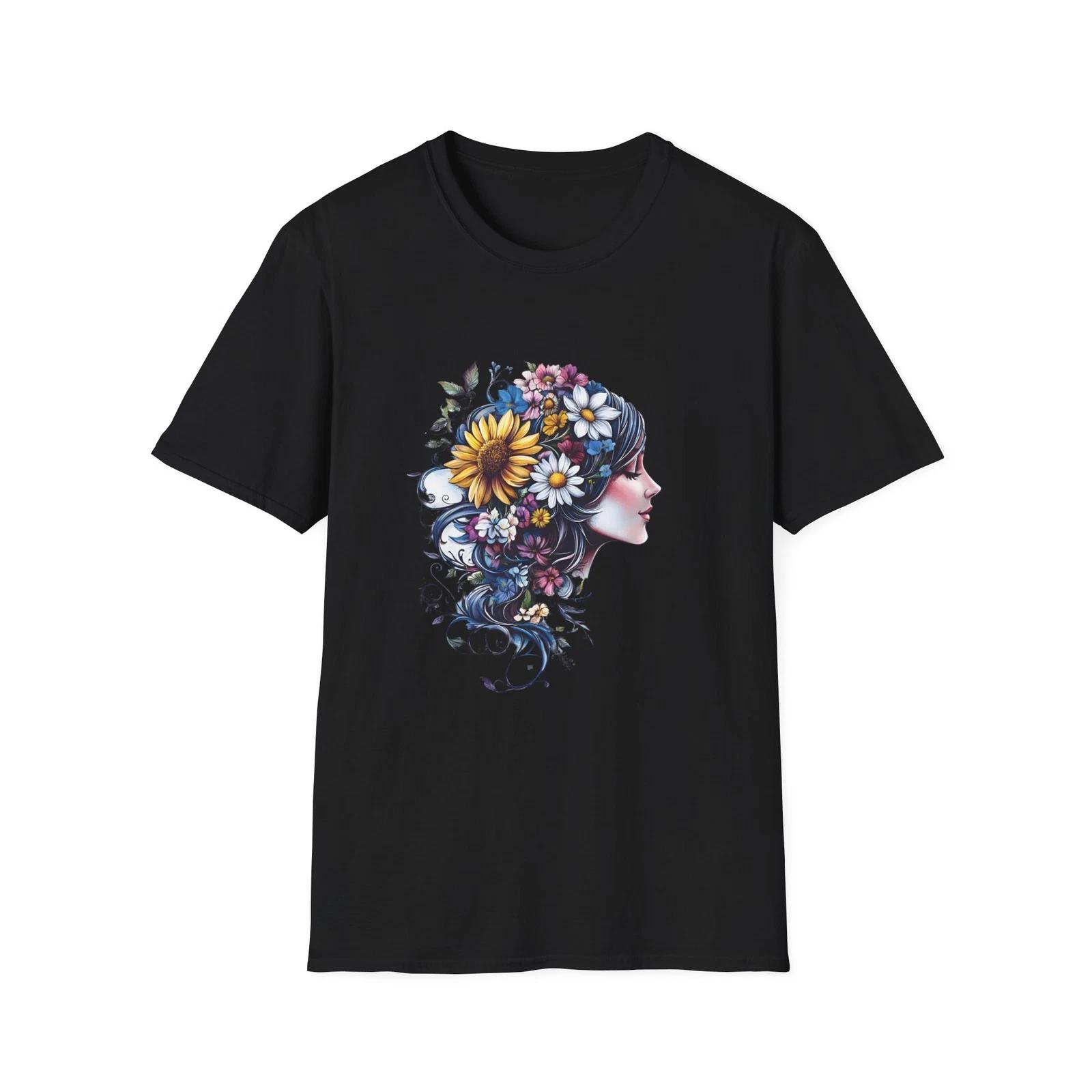 

Floral Dreamer T-Shirt - Boho Style, Gift for Her, Casual Wear, Summer Vibes, S