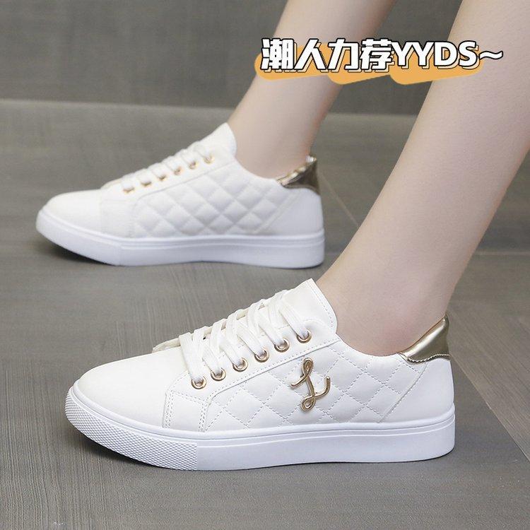 2025 spring, summer, autumn and winter foreign trade new women's shoes women's board shoes student shoes little white shoes low-top round head ribbon