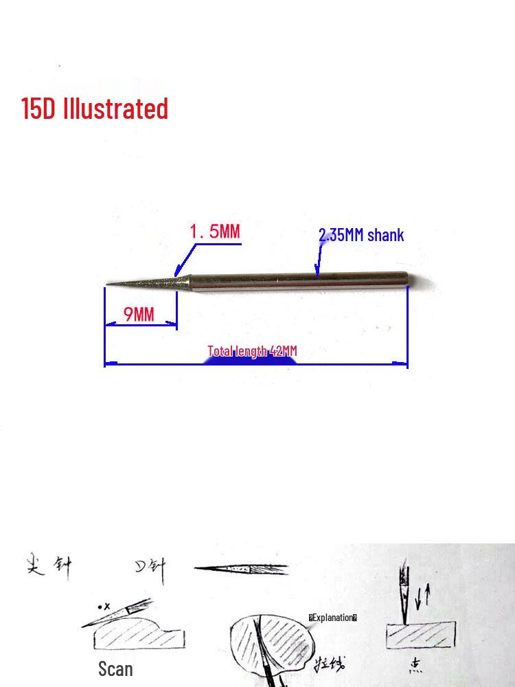 100-Piece Diamond Grinding Needles for Jade Carving and Thread Pulling