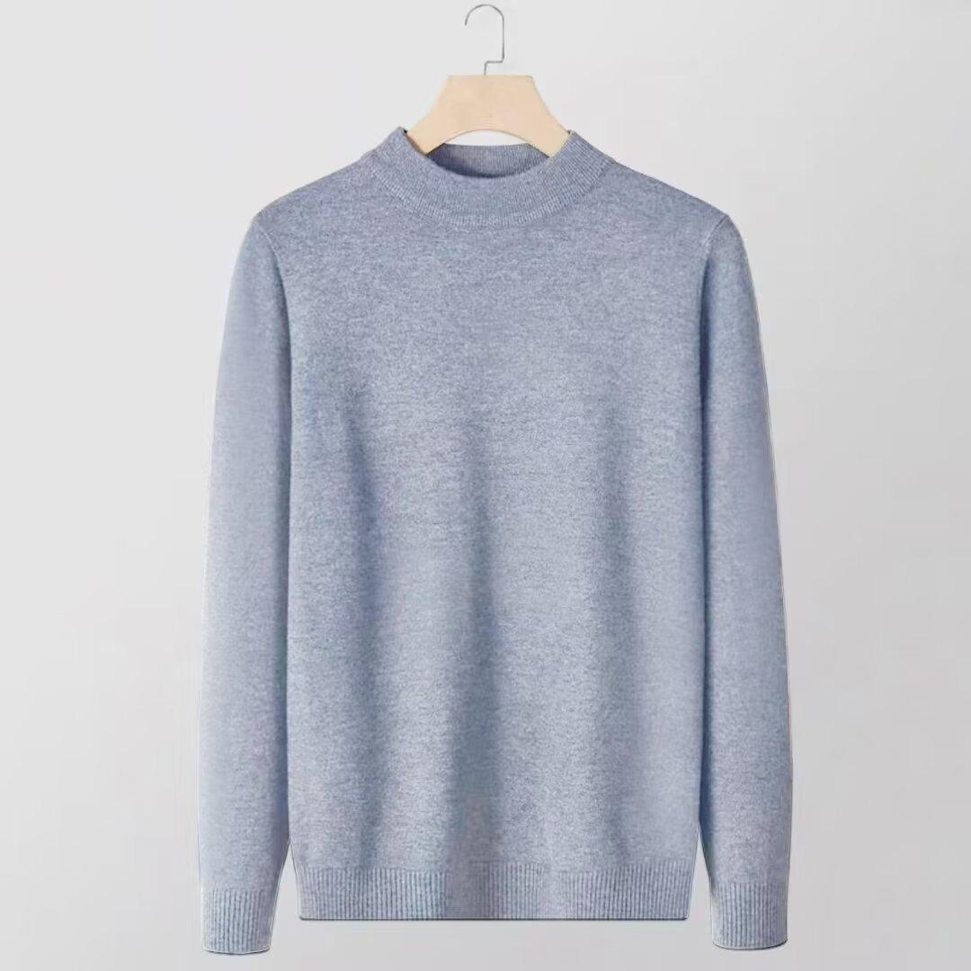 

Men s Warm Solid Color Knit Pullover - Autumn/Winter Simple Round Neck Sweater Medium