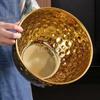 Gold /Silver Stainless Steel Hammer Point Fruit Bowl Salad Plate Egg Pot round Baking Mixing Cooking Bowl CreativeDecoration