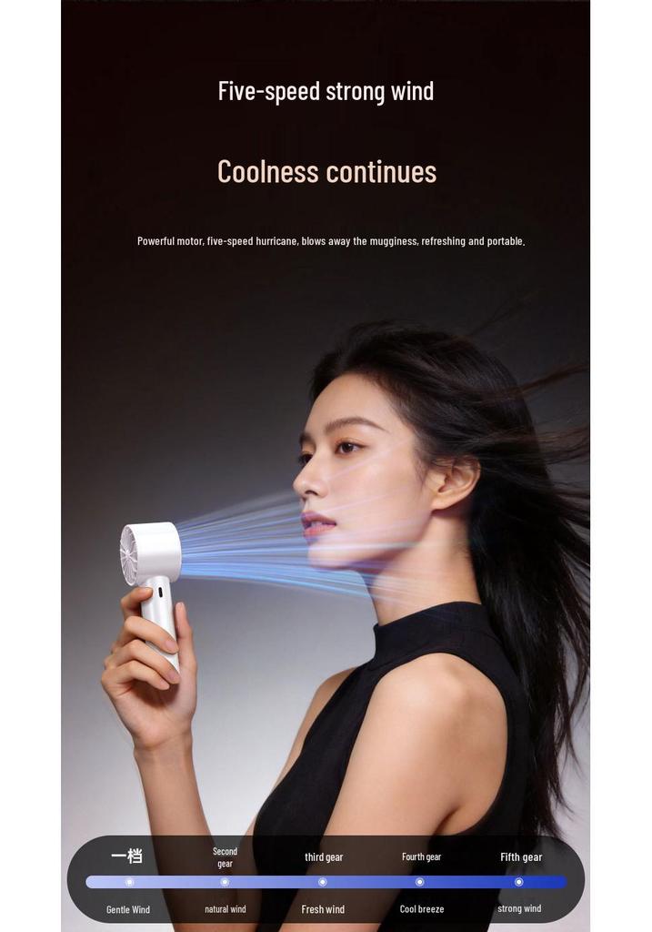 2026 High-Speed Portable Rechargeable Mini Fan with Digital Display
