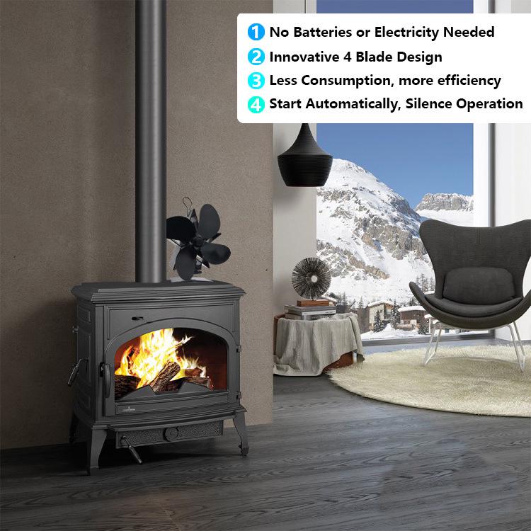 Upgraded American Wood Heat Powered Fireplace Fan for Enhanced Circulation
