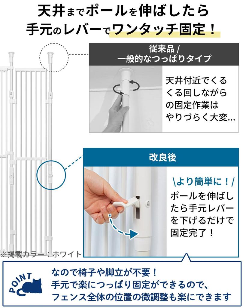 PET SELECT (Pet Select) [Main Unit Sold Separately] Noboren Nyan Barrier-Free 3 Expansion Panel - Add 14.5cm To the Main Unit (White)