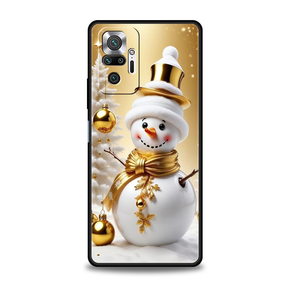 Christmas Snowman Phone Case Cover for Redmi 14C 10C Note 15 14 13 12 10 11 K40 Pro Plus 5G Shockproof Soft TPU Shell Funda Bag