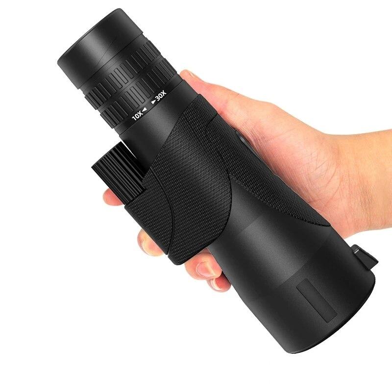 Outdoor Equipment 10-30x50 Powerful Monocular Longng Range Zoom Pocket Spotting Telescope Eyeglass BAK4 HD Handheld Optic