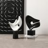 Resin Handicrafts Creative Black and White Abstract Sculpture Abstract Hollowed-out Statue Home Decoration Accessories
