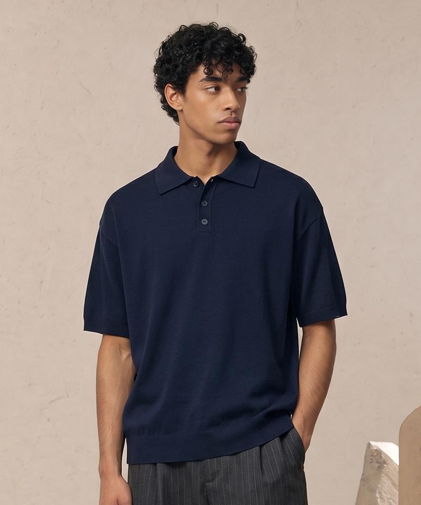 VERYVAIN Essential Summer Polo Knit (Dark Navy)