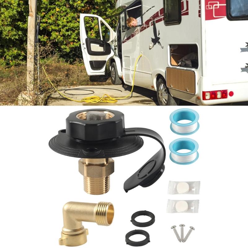 For Motorhomes Campers Boats Trailer Leak Resistant Water Inlet With Brass Check Valves And Hose Elbow Easy Installation