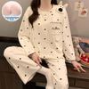 Women's Cute Polka Dot Pajama Set with Built-in Bra, Long Sleeve, Versatile for Indoor & Outdoor Wear - Spring/Autumn 2026 Collection