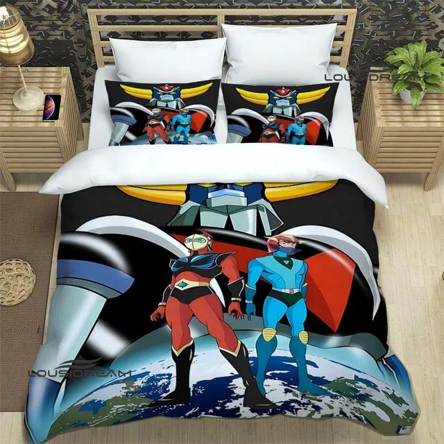 Cartoon GRENDIZER GOLDORAK printed Bedding Sets Duvet cover set Comforter set King Queen Twin Double Size for boys Bed Linen