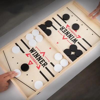 Jogo de tabuleiro de hóquei de mesa com ritmo de estilingue, disco de estilingue rápido, jogo de festa para vencedores, jogo de família para adultos e crianças, jogo de tabuleiro de batalha de mesa