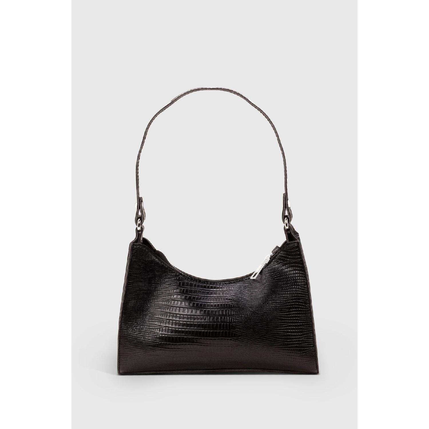 

Women s Lizard Black Baguette Bag 195