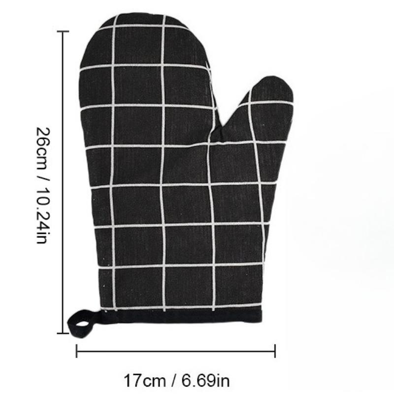 1PC Thickened Thermal Insulation Gloves Kitchen Microwave Oven Anti-scalding Baking Cotton and Linen Gloves