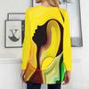 Ladies V Neck Plus Size Long Sleeve Blouse Soft Loose Tops For Casual Outdoor Activities