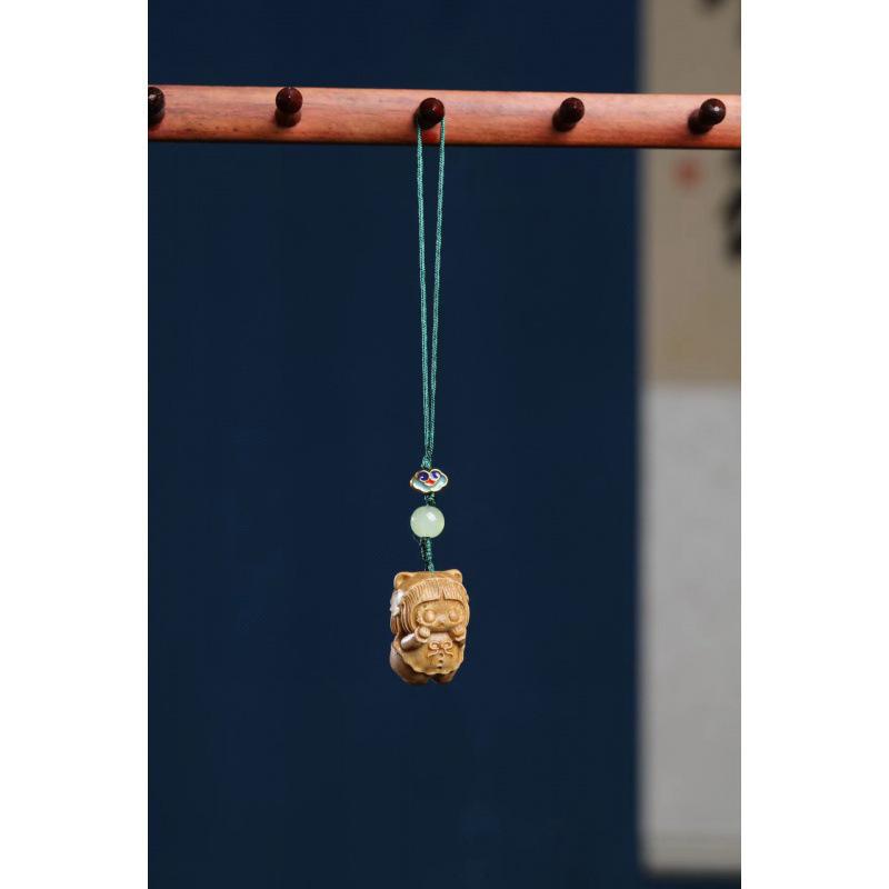 Handwoven Rosewood & Sandalwood Animal Pendant Phone Charm