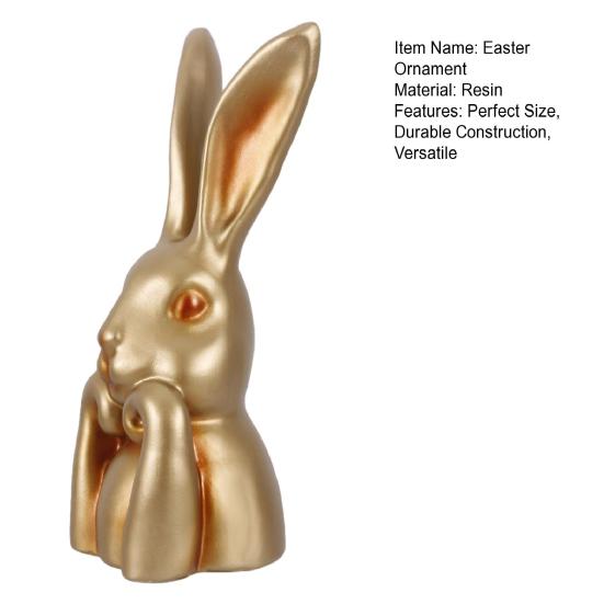 Easter Bunny Ornament Vintage Golden Resin Easter Bunny Decoration Spring Home Decor Table Centerpiece Easter Gift