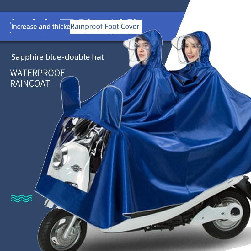 Regenpak voor Elektrische Fietsen, Motoren en Scooters; Poncho voor volwassenen, voor één of twee personen, Unisex