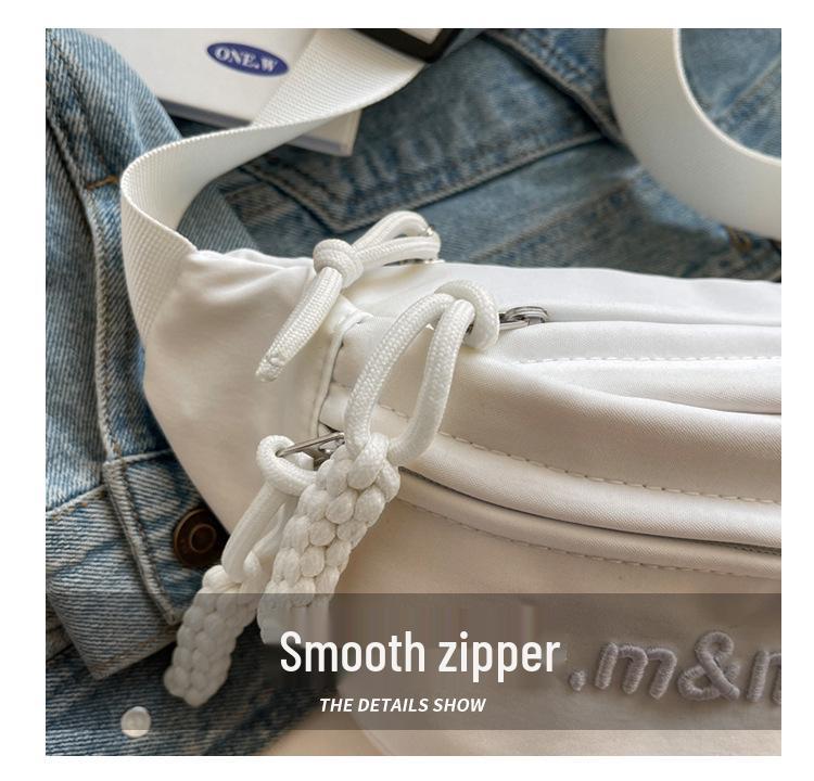 Unisex Embroidered Versatile Crossbody Chest Bag: Trendy & Simple Sports Waist Bag for Students