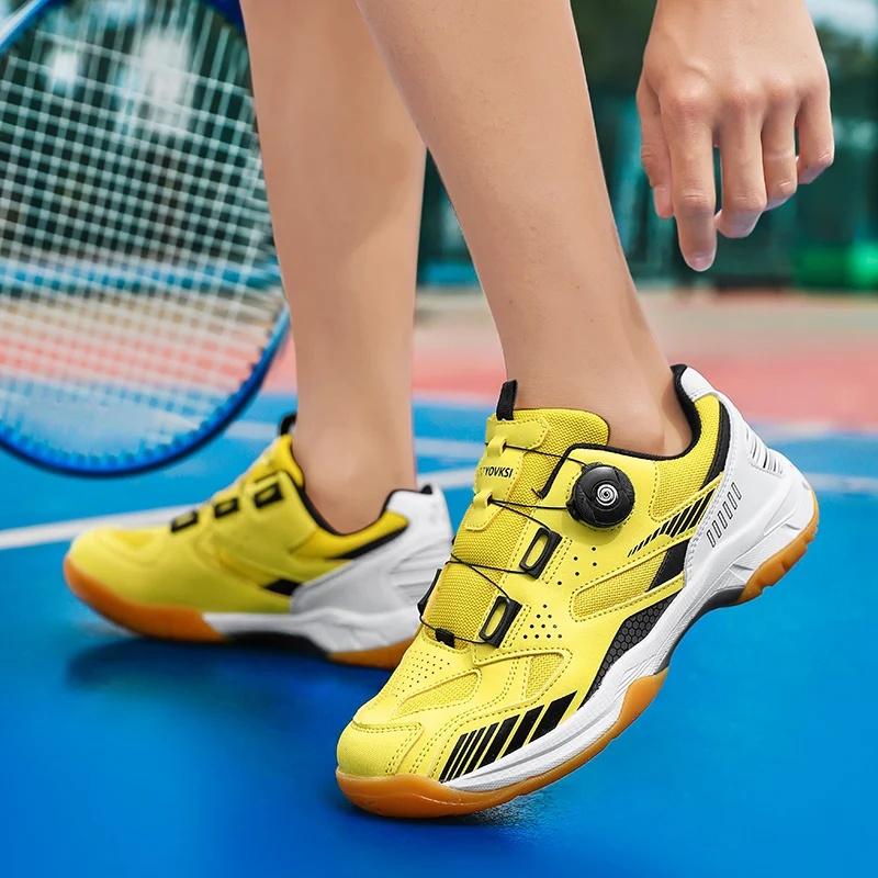 New Tennis Badminton Shoes Low Cut Casual Sports Shoes Rubber Uppers for Men And Women Double Rotation Buckle Sports Shoes