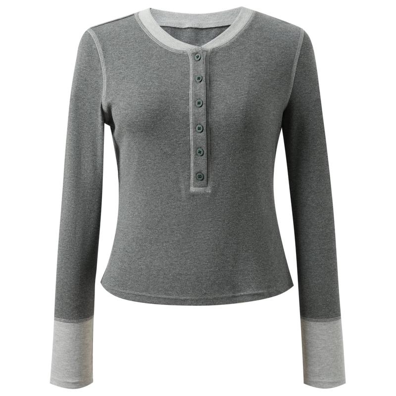 

Women s Round Neck Slim Fit Long Sleeve T-Shirt M