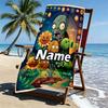 Custom Name Personalized Plants vs. Zombies Print Beach Towel, for Trip Camping Beach Party Home Decor, Birthday Gift for Family & Friends