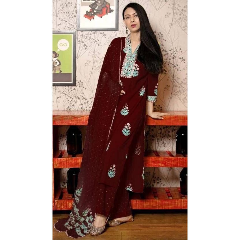 Women Bollywood Party Wear Salwar Kameez Designer Top Tunic Kurti Set Dress VF-20133