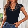 Womens Casual Sexy Slim Solid Lace V-Neck Ladies Sexy  Lace Erotic Lingerie Tank Top