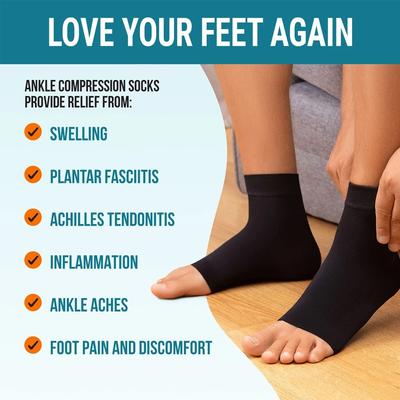 1 Paar Neuropathie-Beruhigungssocken Kompressionsunterstützung Zur Schmerzlinderung Knöchelbandage Fußgewölbestütze Bequeme Socken