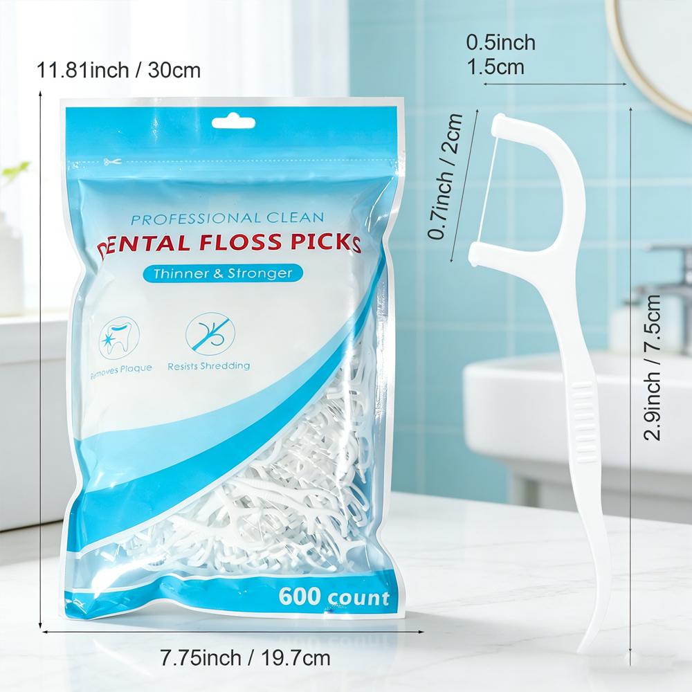 Ultra Thin Dental Floss Picks 1200Pcs Family Pack Toothpicks for Teeth Clean