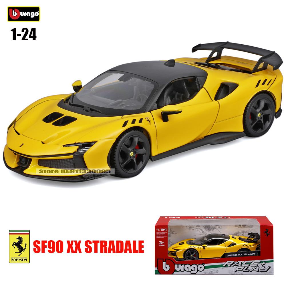 Burago 1:24 Ferrari SF90 XX STRADALE Offiziell lizenziertes Luxusfahrzeug aus Legierung Diecast Cars Modell Spielzeugsammlung Geschenk