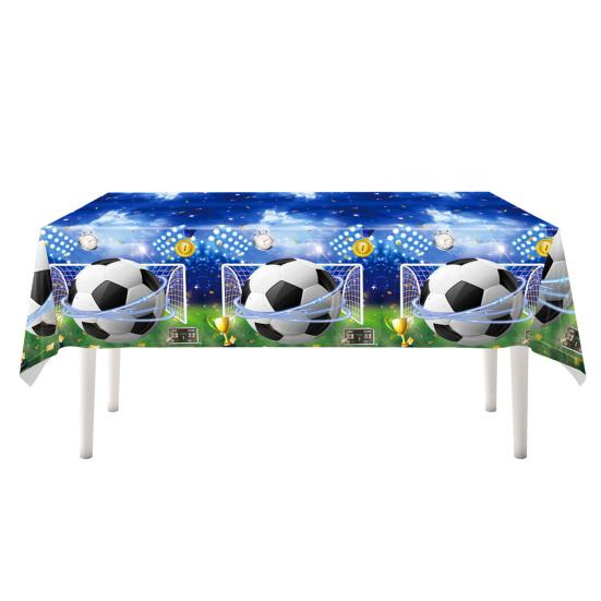 Futbol Doğum Günü Partisi Süslemeleri Seti Futbol Parti Malzemeleri Tabaklar Peçeteler Bardaklar Balonlar Afiş Masa Örtüsü ile Futbol Temalı Doğum Günü Partisi Paketi