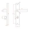Rando Black WC Long Plate Handle