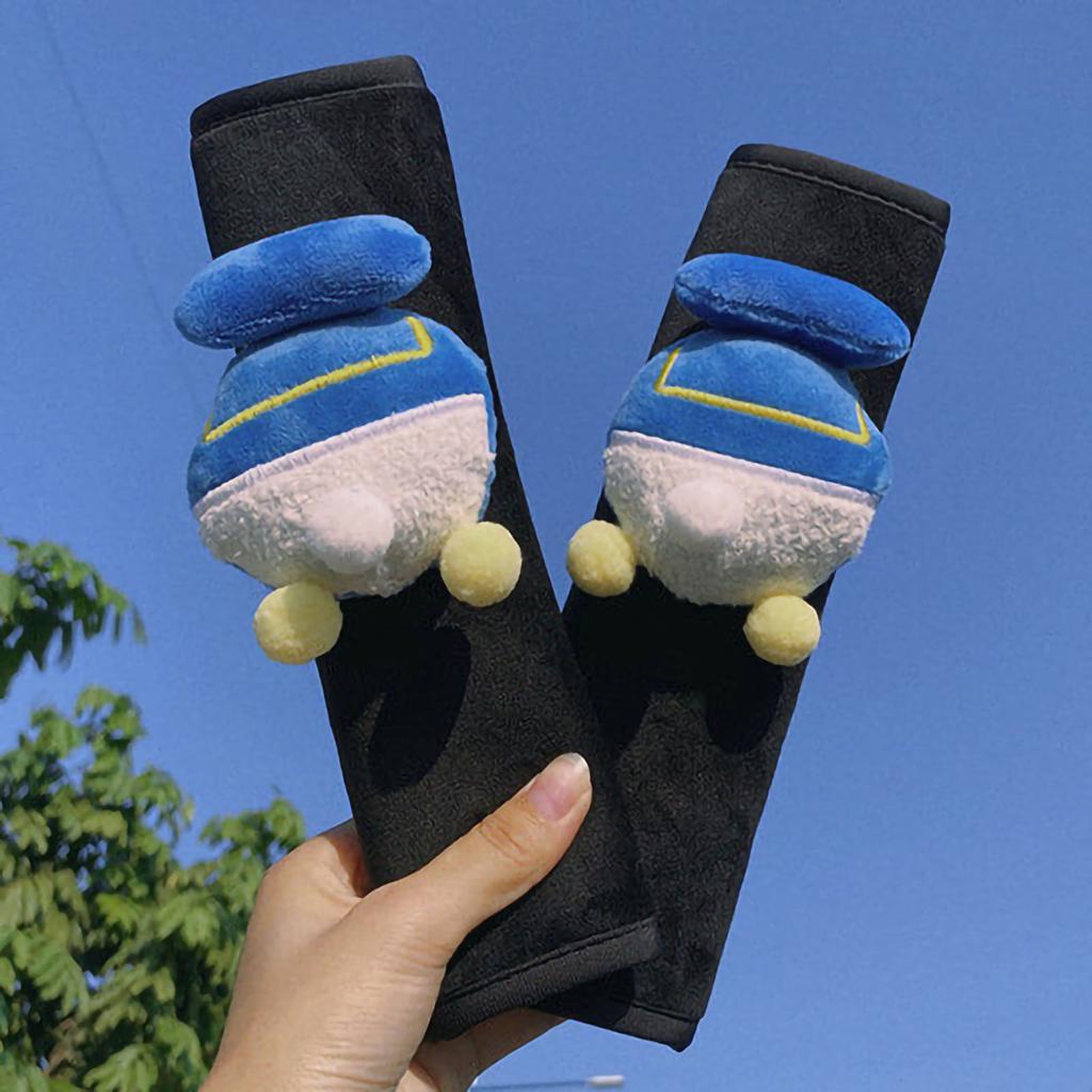 Cute Cartoon Car Seat Belt Shoulder Pad Soft Plush Safety Belt Cushion Cover for Auto Blue Duck