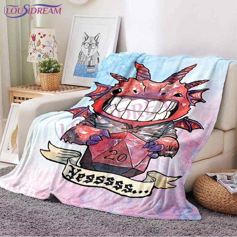 D & D Dice Deka Fleecová deka The Weaver of Lore & Fate Lehká házecí deka Fuzzy Soft Deka pro děti Dospělí