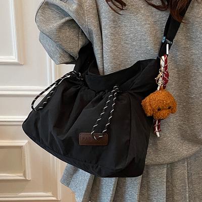 New Shoulder Bag Women's Bag Trendy Versatile Simple and Fashionable Korean Version Large Capacity Hand-held Crossbody Nylon Bag