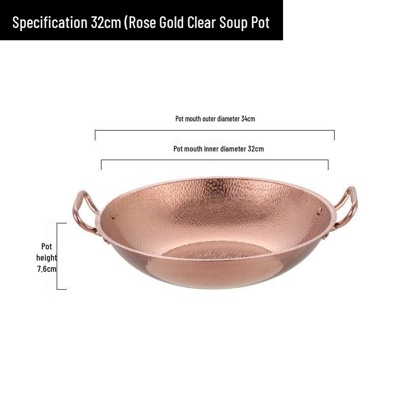 Yuzhuxun 32cm Rose Gold Glass Alcohol Hot Pot