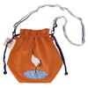 [Catocore] Mamoru Drawstring Bag 11003301, Women's, Endangered Animal Print, 11003301D, Orange: Red-Crowned Crane, Approx. 24cm W X 22cm H X 12cm D