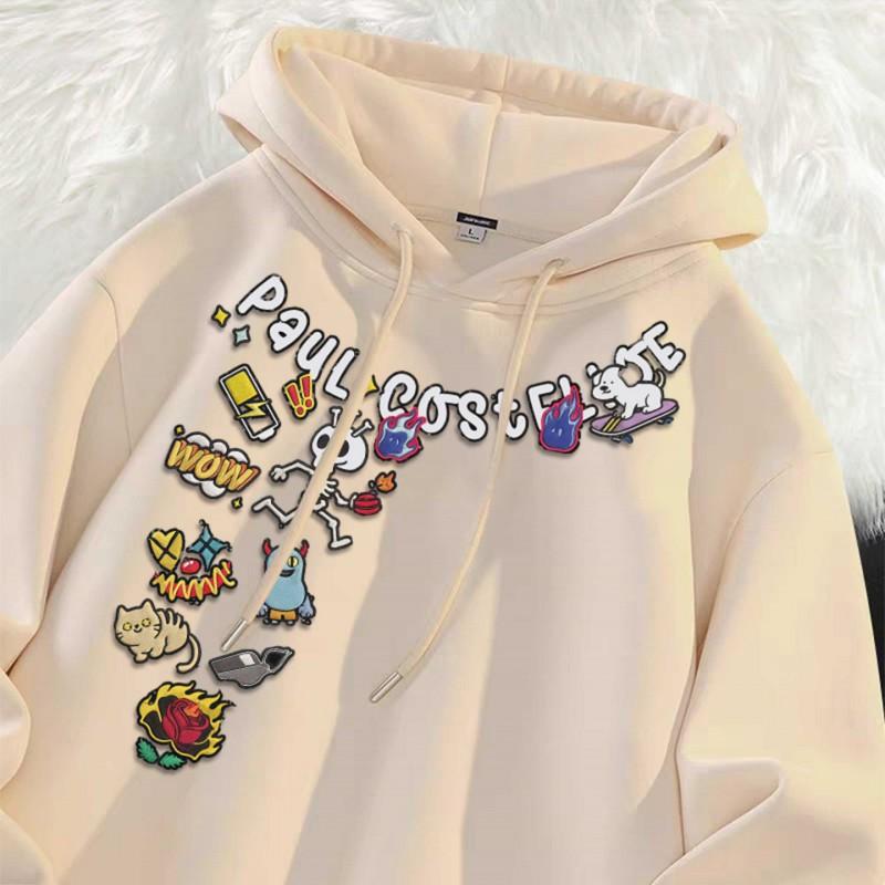 Unisex Oversized Hoodie With Cartoon Skull Dog Print Loose Fit Pullover Sweatshirt Casual Wear