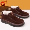 Men's Winter Fleece Thickened Cotton Boots High Top Genuine Leather Slip Resistant Soft Sole Snow Boots Korean Fashion Design
