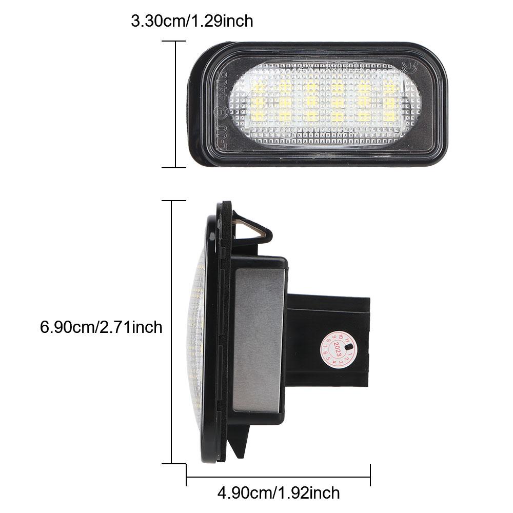 Number Plate Lamp Waterproof for Benz W203 2pcs 12V LED White License Plate Light Assembly
