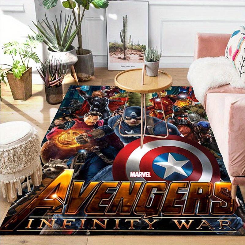 1ks Kobercový kobereček Marvel Avengers Super hrdinové, Protiskluzová podložka, Design s kreslenými postavičkami, Měkký samet, Dekorace do pokoje, Omyvatelný