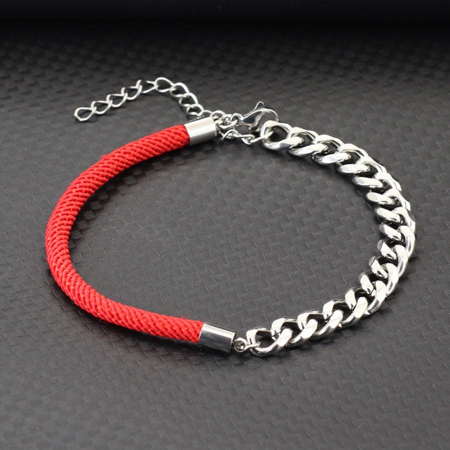 Simple Milanese Rope Braided Chain Splicing Titanium Steel Bracelet Men Women Unisex Style Couple Hand Jewelry Wristband