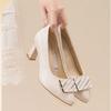women cute sweet light weight beige spring & summer daily high heel pumps lady casual comfort office work shoes ab555