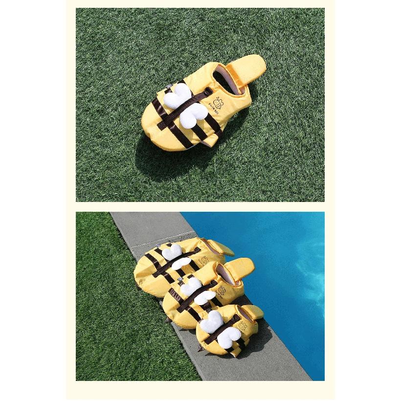 Summer Little Bee Hunde-Badeanzug, wasserdicht, für Welpen, Schwimmweste, atmungsaktive Hundekleidung, Geschirr, Schwimmsicherheit für Hunde, Haustierbedarf