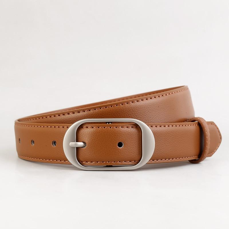 Leather Waist Belt For Women With Classic Pin Buckle Suitable For Jeans