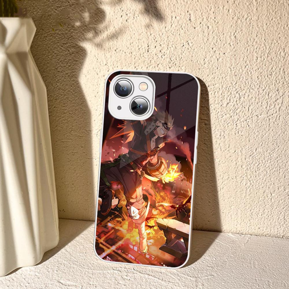 Cartoon B-Bakugo K-Katsuki Phone Case For IPhone 14 13 12 Mini 11 Pro XS Max X XR 14 Plus Tempered Glass Cover