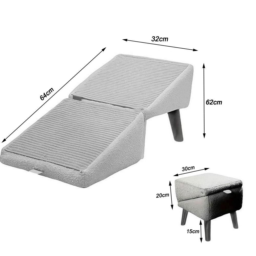 Escalones Plegables para Perros Taburete de Felpa para Patas de Mascotas Nueva Rampa de Escaleras para Perros Interior Hogar